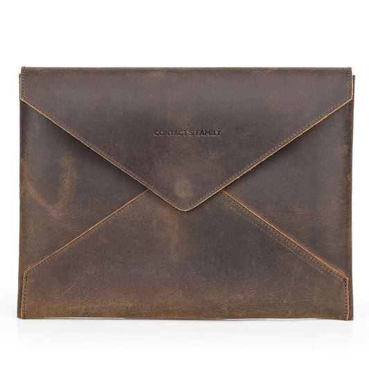 Portable Carrying Case for MacBook Air 13.6 inch (2022) A2681 Shockproof Envelope Bag for 13-inch Laptop Genuine Leather Anti-Scratch Bag with Handle Strap
