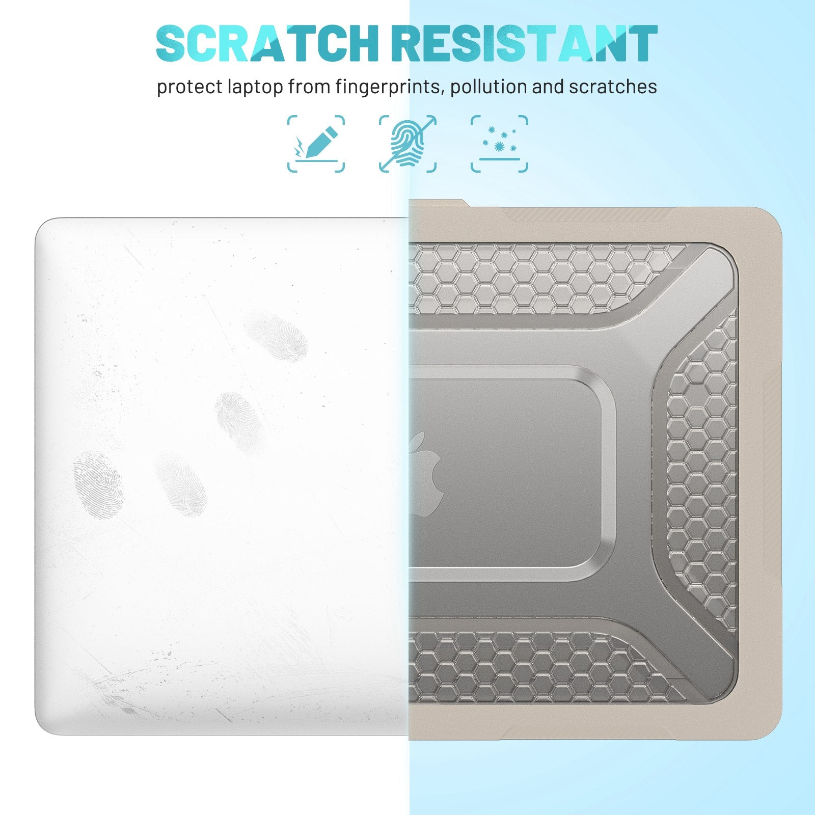 For MacBook Air 13 inch (2022) (M2 A2681) Protective Case Anti-Scratch Laptop Hard PC Case with Kickstand - Apricot