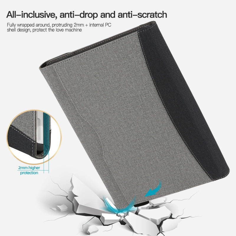 For Microsoft Surface Pro 9 Cloth Texture Splicing PU Leather Tablet Case Full Body Protection Folio Stand Cover with Wallet - Black