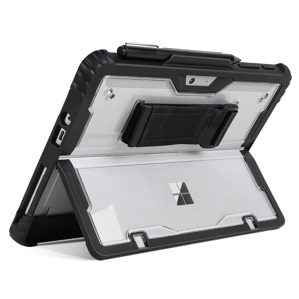 For Microsoft Surface Pro 9 Acrylic + TPU Transparent Case Portable Carrying Case Anti-Scratch Laptop Protector with Pen Slot