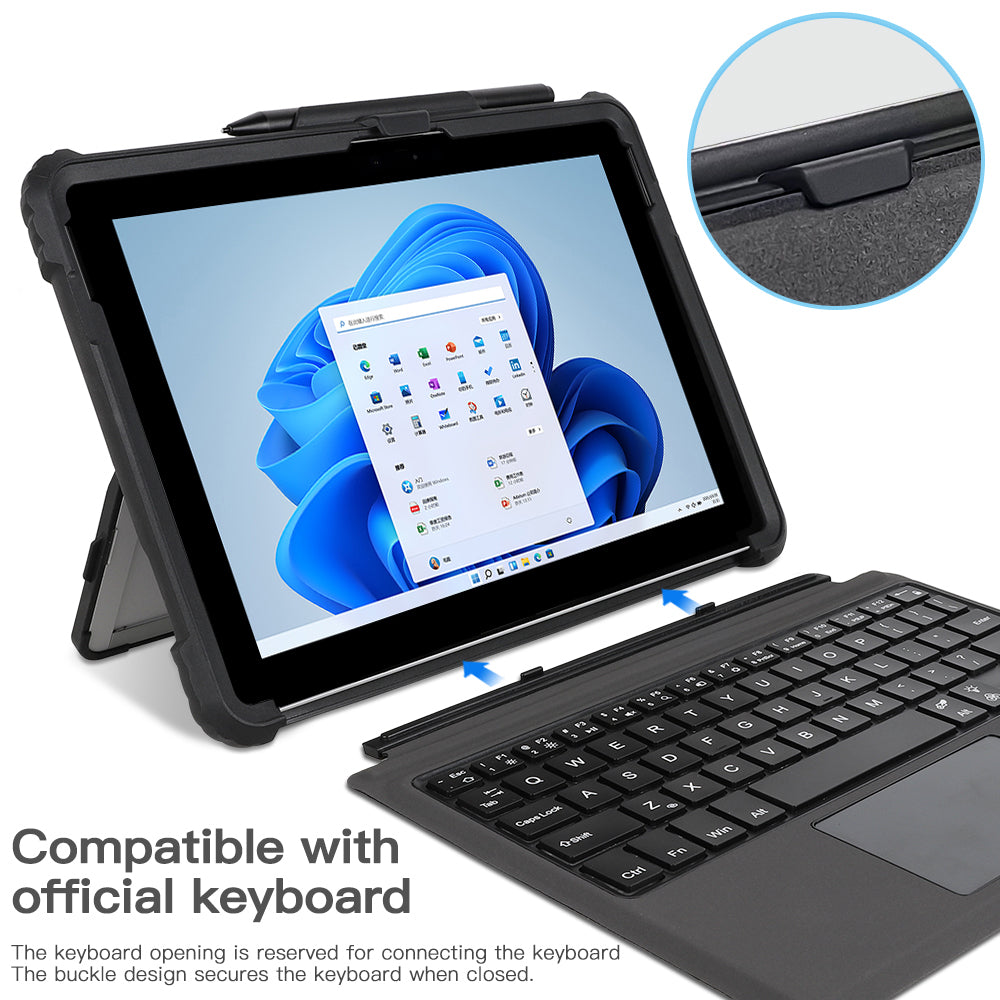 For Microsoft Surface Pro 9 Acrylic + TPU Transparent Case Portable Carrying Case Anti-Scratch Laptop Protector with Pen Slot