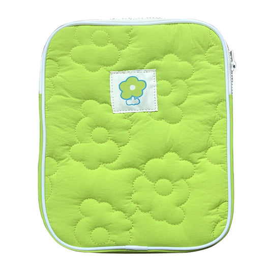 11 inch Tablet Sleeve Pouch Cute Flower Design Soft Anti-splash Tablet Zipper Protective Bag - Light Green