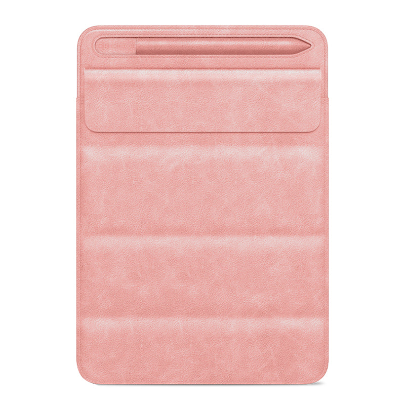 Universal Sleeve Bag for 9.7"-11" Tablets Carrying Case Portable Anti-Scratch Bag with Tri-fold Stand - Rose Gold