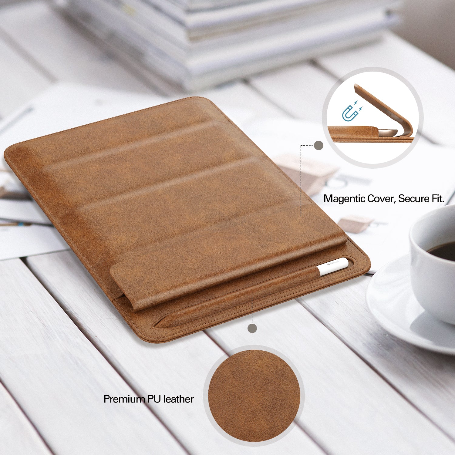 Universal Sleeve Bag for 9.7"-11" Tablets Carrying Case Portable Anti-Scratch Bag with Tri-fold Stand - Rose Gold