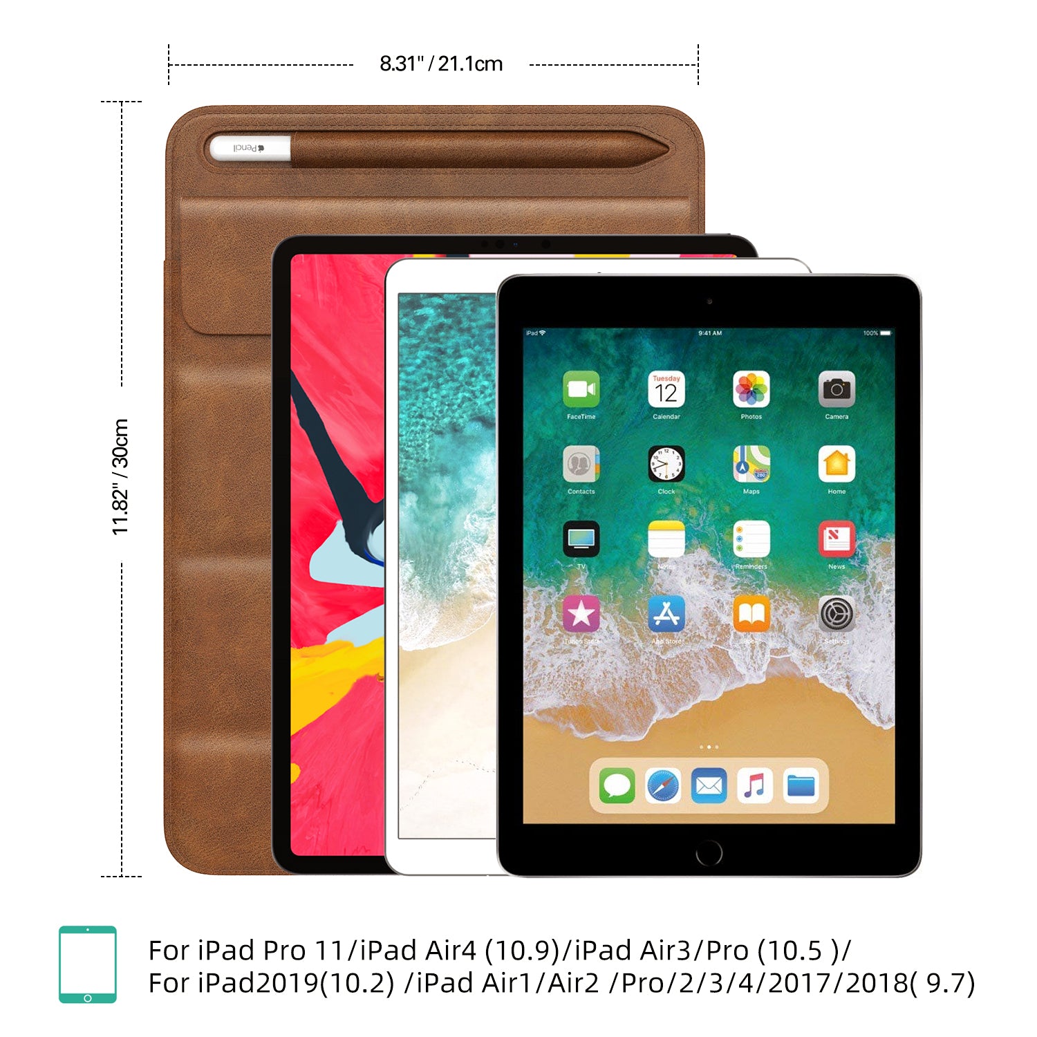 Universal Sleeve Bag for 9.7"-11" Tablets Carrying Case Portable Anti-Scratch Bag with Tri-fold Stand - Rose Gold
