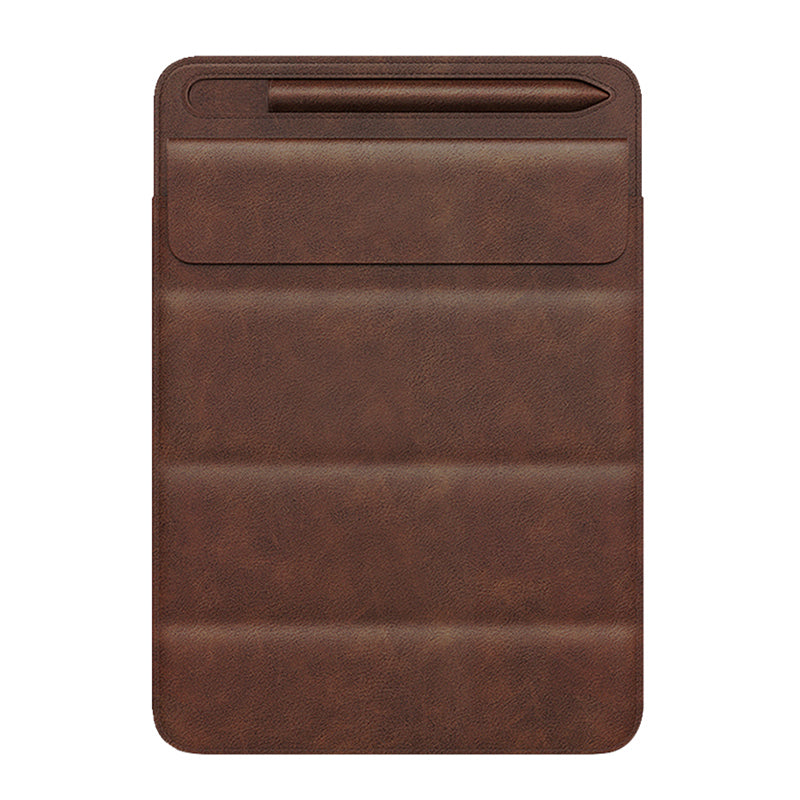 Universal Sleeve Bag for 9.7"-11" Tablets Carrying Case Portable Anti-Scratch Bag with Tri-fold Stand - Dark Brown