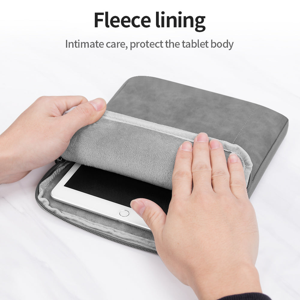 for iPad 7.9-8.4inch Soft Lining Waterproof Protective Bag Portable Tablet Carrying Case with Lanyard - Pink