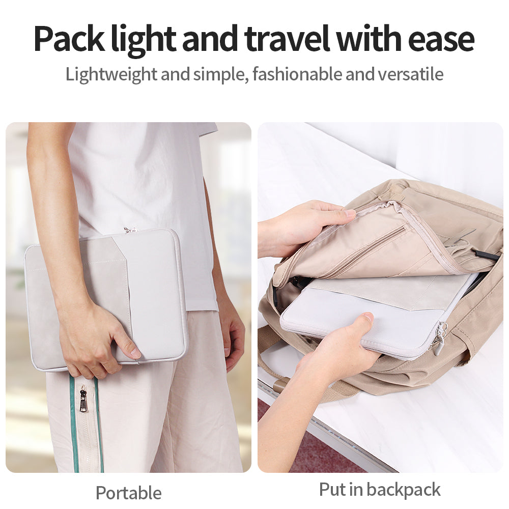 for iPad 7.9-8.4inch Soft Lining Waterproof Protective Bag Portable Tablet Carrying Case with Lanyard - Pink