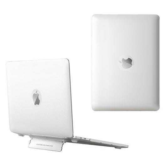 Shockproof Cover for MacBook Air 13 inch (2022,M2) Heat Dissipation Hard PC Laptop Case with Kickstand - White