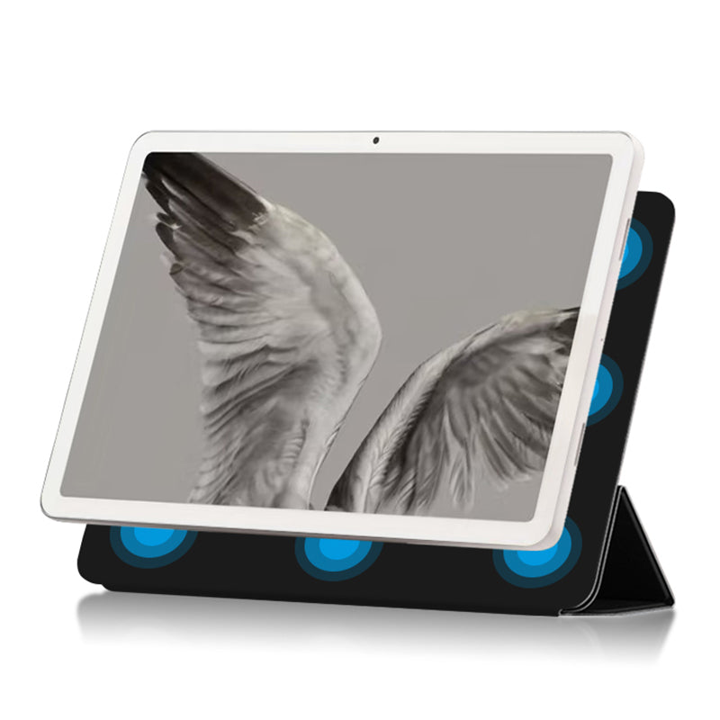 Uniqkart for Google Pixel Tablet  PU Leather Magnetic Tablet Case Full Protection Trifold Stand Tablet Cover - Black