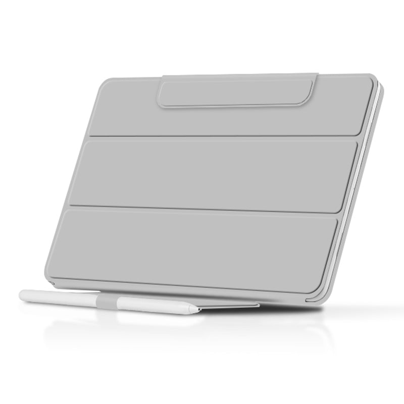 Uniqkart for Google Pixel Tablet Tri-fold Stand Cover PU Leather Magnetic Attachment Tablet Case - White
