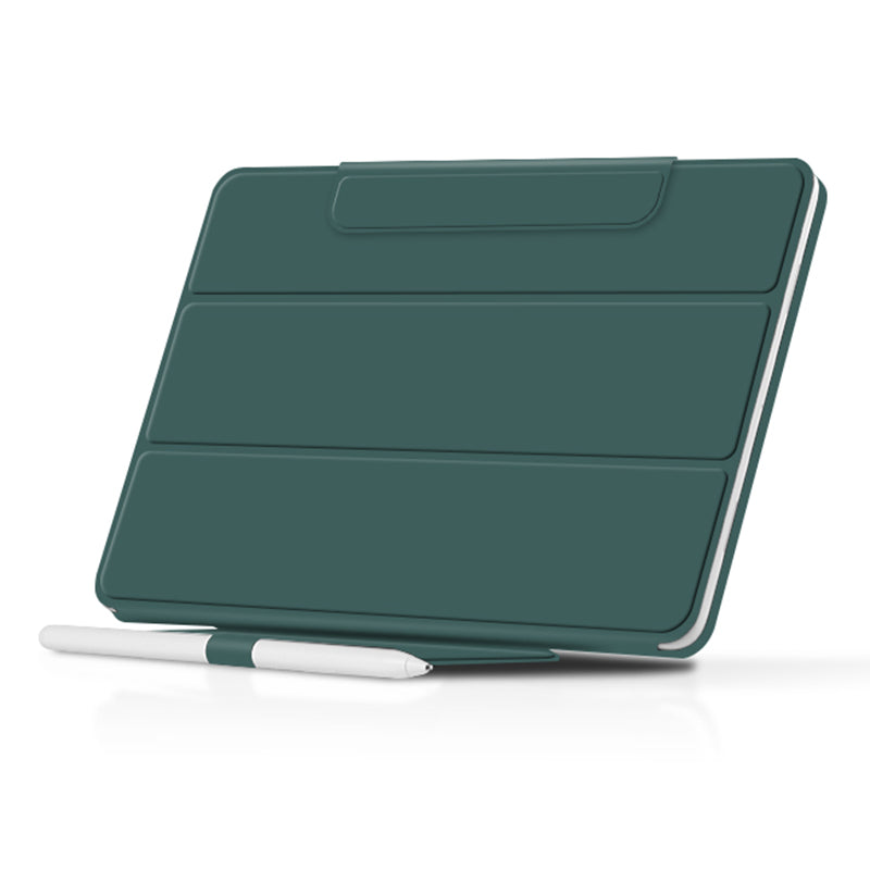 Uniqkart for Google Pixel Tablet Tri-fold Stand Cover PU Leather Magnetic Attachment Tablet Case - Cyan