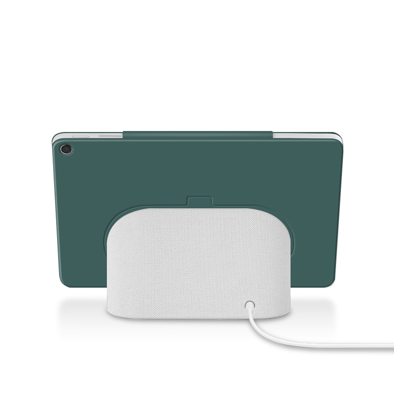 Uniqkart for Google Pixel Tablet Tri-fold Stand Cover PU Leather Magnetic Attachment Tablet Case - Cyan