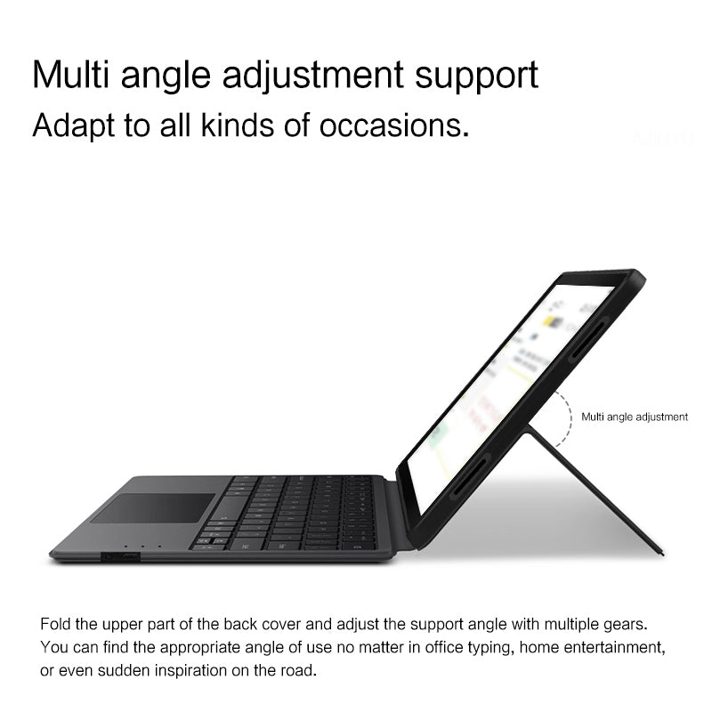 Uniqkart for Google Pixel Tablet PU Leather Case Stand Tablet Cover with Integrated Touchpad Keyboard