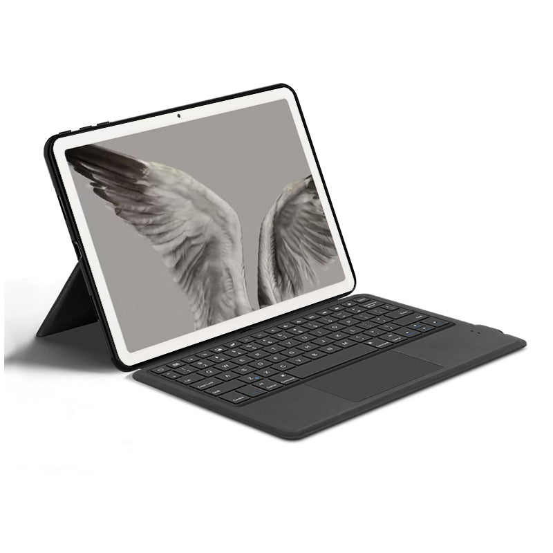 Uniqkart for Google Pixel Tablet PU Leather Case Stand Tablet Cover with Integrated Touchpad Keyboard