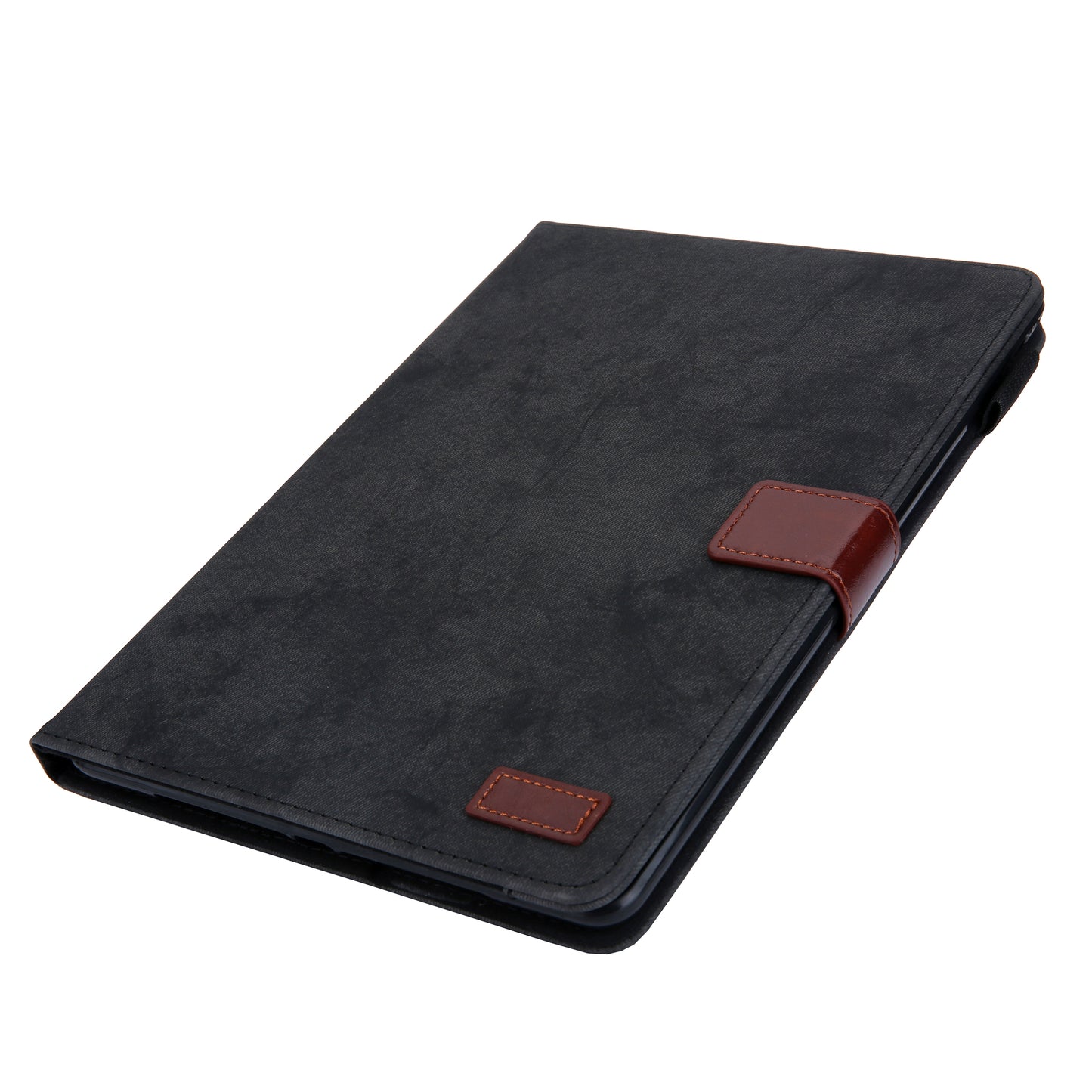 Cloth Texture Business Style Tablet Case for Amazon Fire Max 11 PU Leather Cover with Card Holder, Foldable Stand - Black