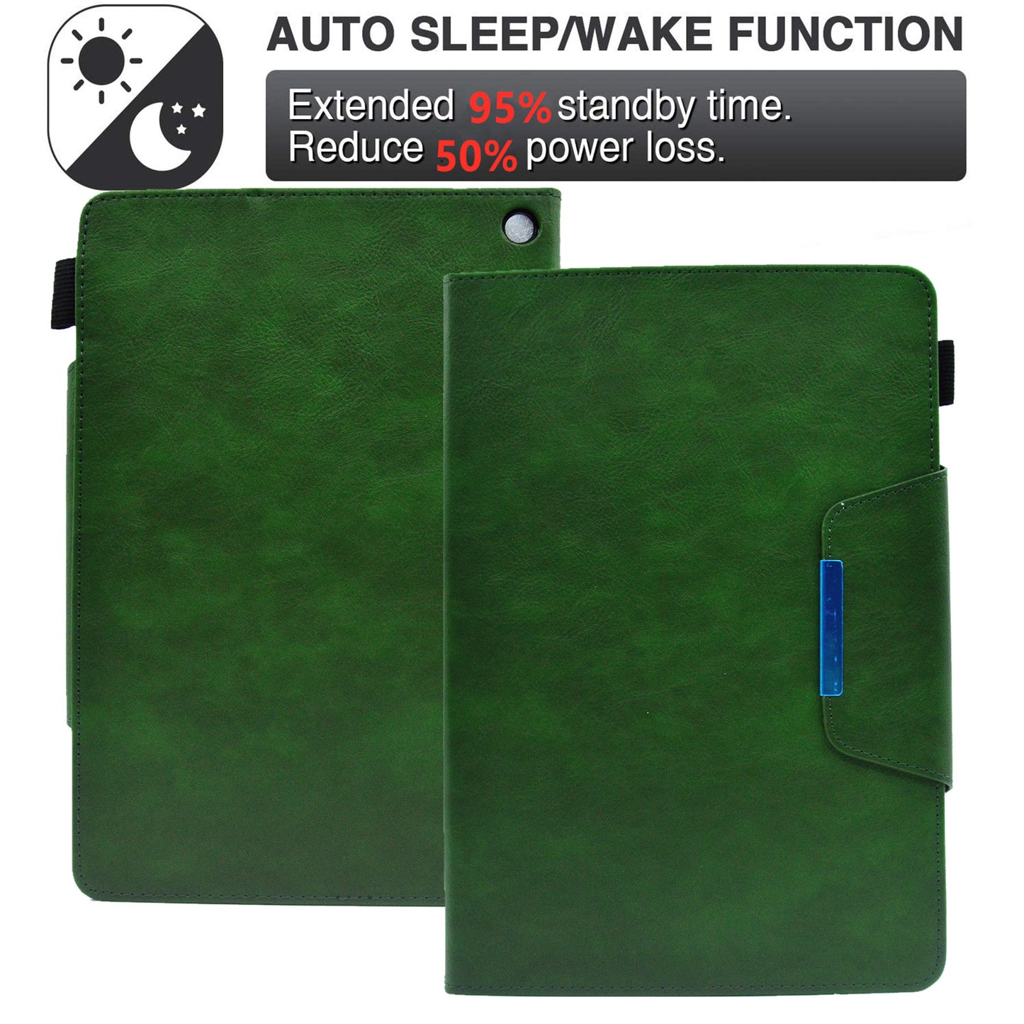 Tablet Case for Amazon Fire Max 11 , Card Holder Cowhide Texture PU Leather Stand Cover - Green