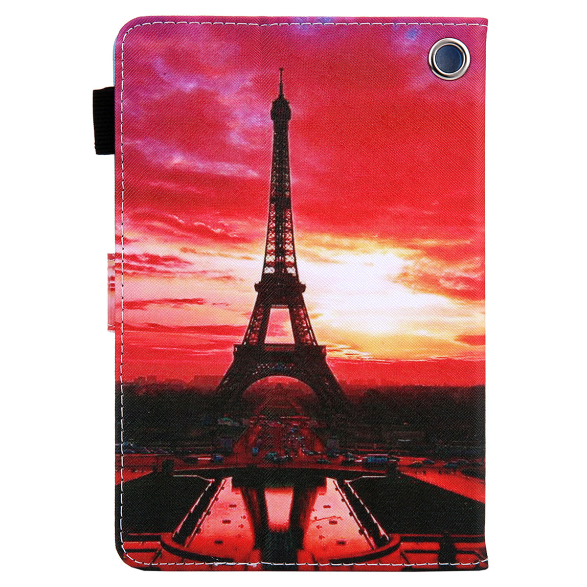 Uniqkart for Amazon Fire Max 11 Stand Tablet Leather Case Cross Texture Card Holder Pattern Printing Cover - Dusk  /  Tower