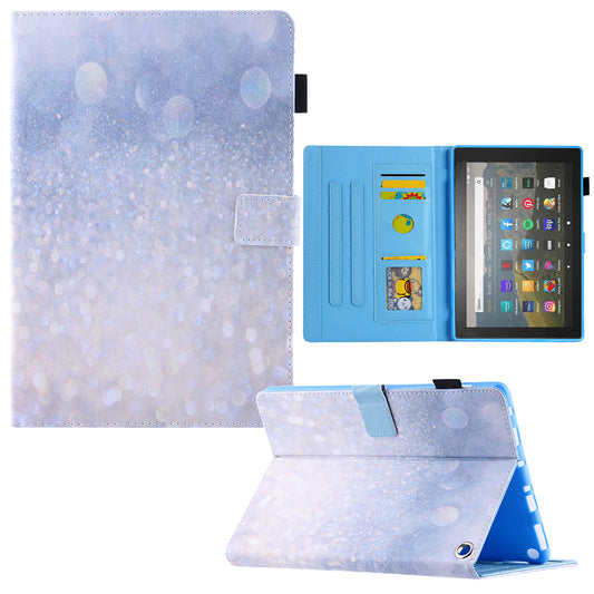Pattern Printing Card Slot Tablet Case for Amazon Fire Max 11 PU Leather Folio Flip Cover with Stand - Glitter Sand