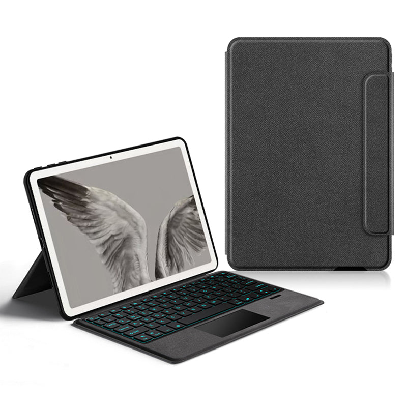 Uniqkart for Google Pixel Tablet PU Leather Stand Case with Backlit Keyboard, Multi-Touch Trackpad
