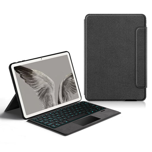 Uniqkart for Google Pixel Tablet PU Leather Stand Case with Backlit Keyboard, Multi-Touch Trackpad