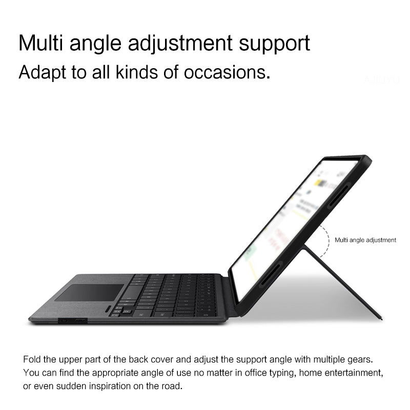 Uniqkart for Google Pixel Tablet PU Leather Stand Case with Backlit Keyboard, Multi-Touch Trackpad