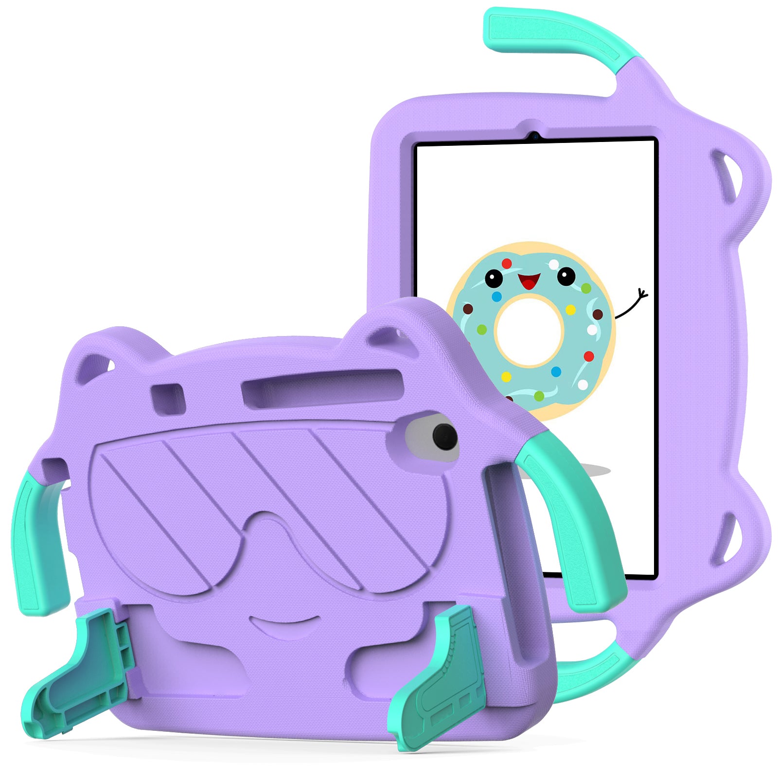 for Samsung Galaxy Tab A 8.4 (2020) / Lenovo Tab M8 Gen 4 / Tab M8 (3rd Gen) / M8 / Huawei MatePad T8 / M5 Lite 8 / TCL Tab 8 4G / Tab 8 LE Kickstand EVA+PC Case - Purple