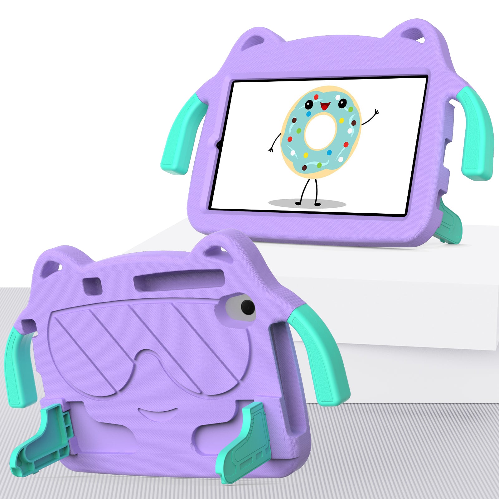 for Samsung Galaxy Tab A 8.4 (2020) / Lenovo Tab M8 Gen 4 / Tab M8 (3rd Gen) / M8 / Huawei MatePad T8 / M5 Lite 8 / TCL Tab 8 4G / Tab 8 LE Kickstand EVA+PC Case - Purple