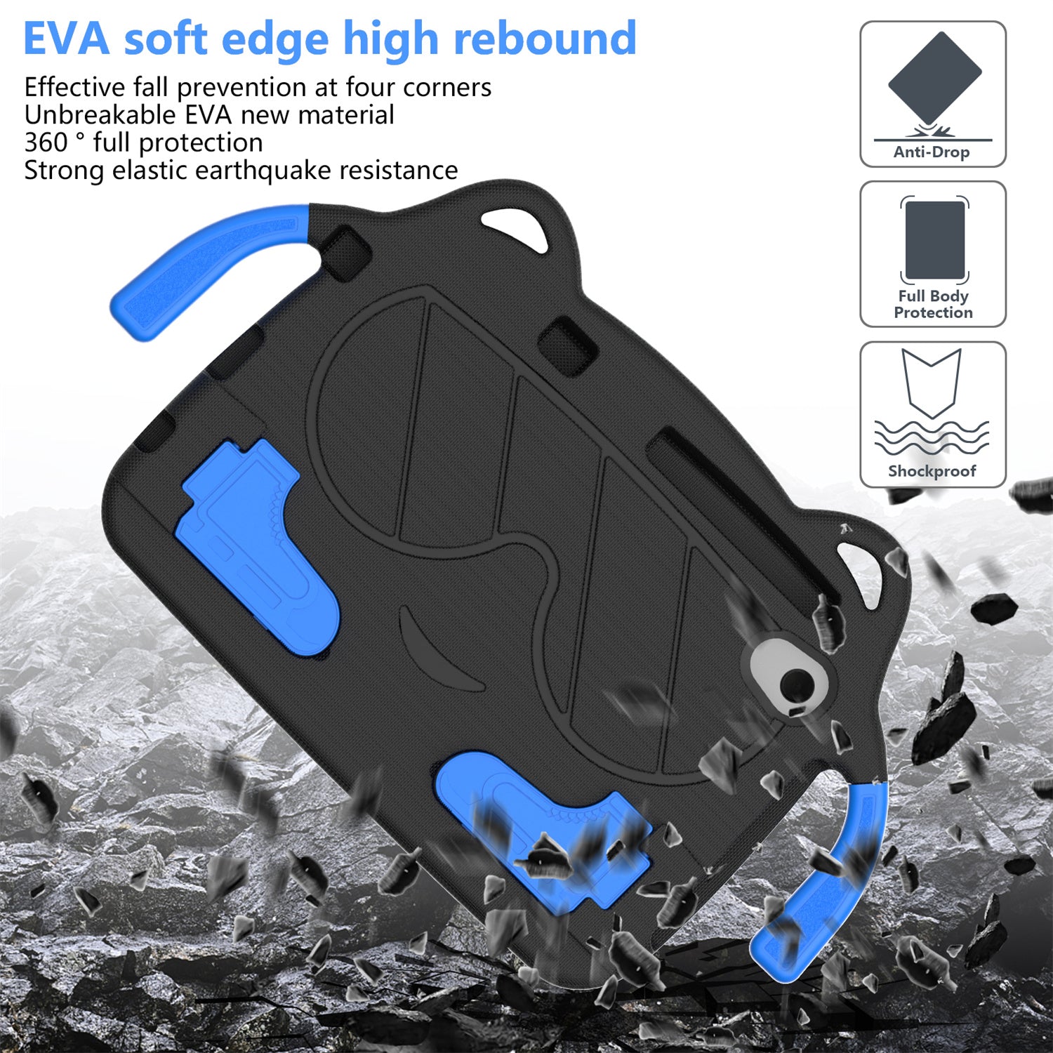 for Samsung Galaxy Tab A 8.4 (2020) / Lenovo Tab M8 Gen 4 / Tab M8 (3rd Gen) / M8 / Huawei MatePad T8 / M5 Lite 8 / TCL Tab 8 4G / Tab 8 LE Kickstand EVA+PC Case - Black