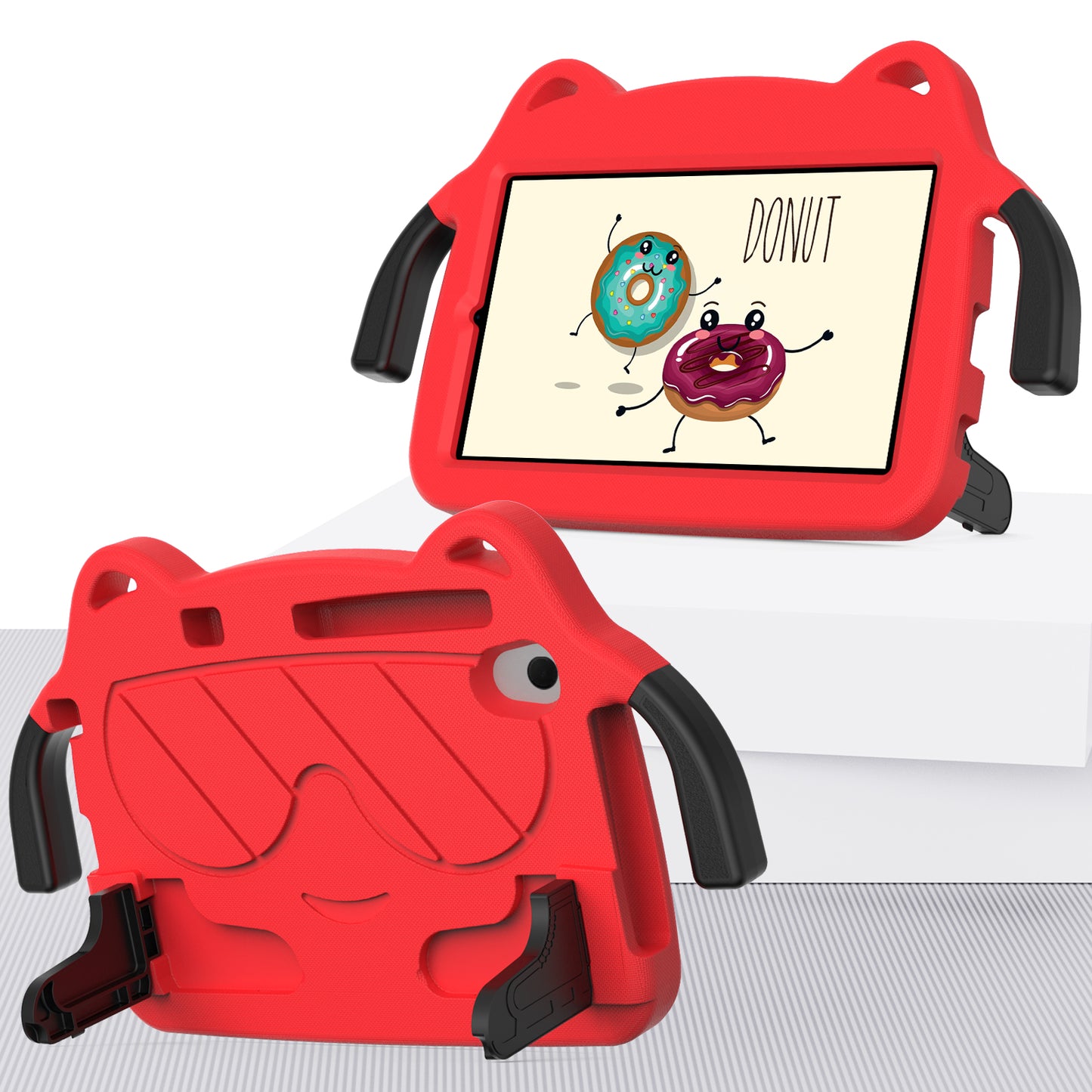 for Samsung Galaxy Tab A 8.4 (2020) / Lenovo Tab M8 Gen 4 / Tab M8 (3rd Gen) / M8 / Huawei MatePad T8 / M5 Lite 8 / TCL Tab 8 4G / Tab 8 LE Kickstand EVA+PC Case - Red