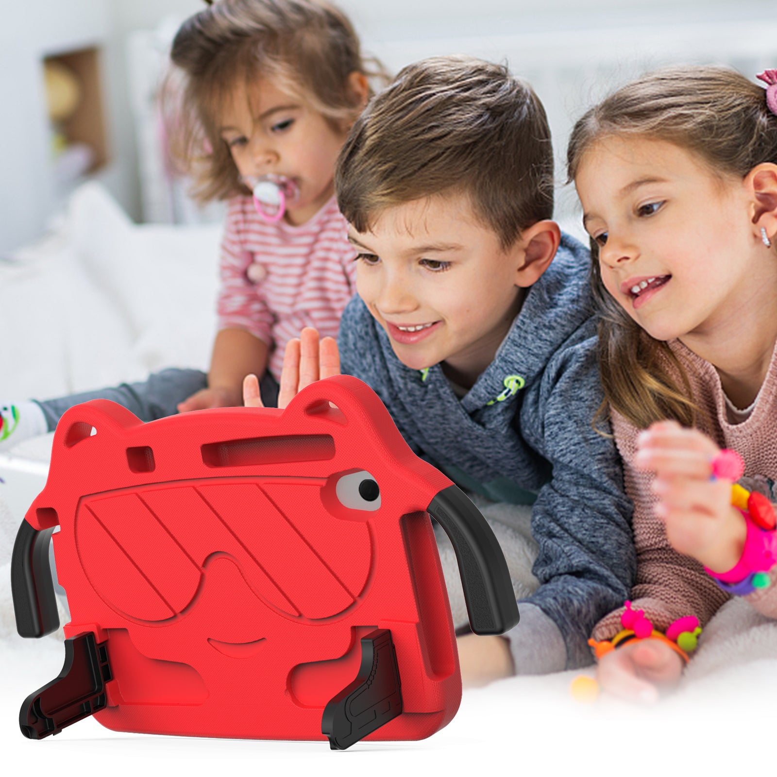 for Samsung Galaxy Tab A 8.4 (2020) / Lenovo Tab M8 Gen 4 / Tab M8 (3rd Gen) / M8 / Huawei MatePad T8 / M5 Lite 8 / TCL Tab 8 4G / Tab 8 LE Kickstand EVA+PC Case - Red