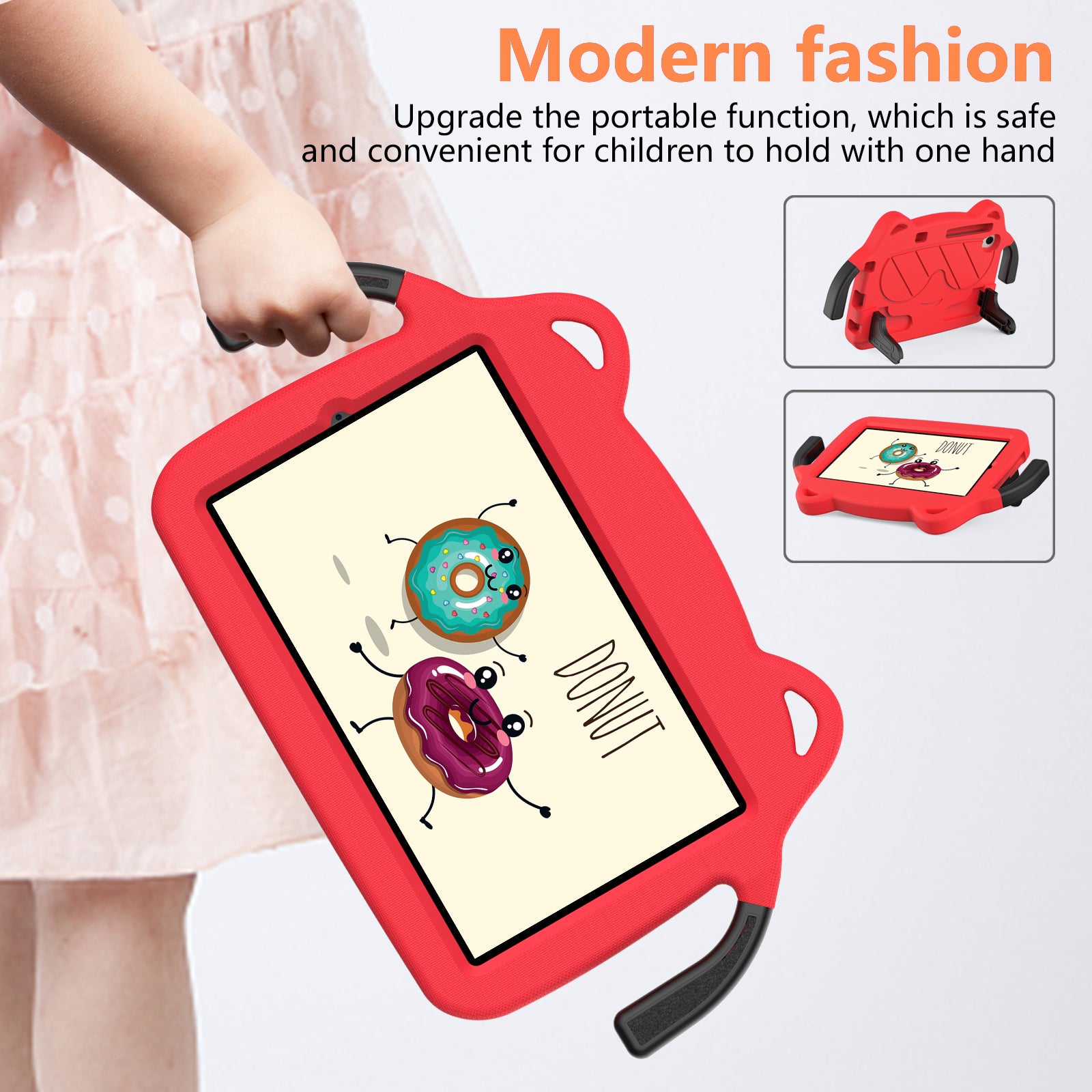 for Samsung Galaxy Tab A 8.4 (2020) / Lenovo Tab M8 Gen 4 / Tab M8 (3rd Gen) / M8 / Huawei MatePad T8 / M5 Lite 8 / TCL Tab 8 4G / Tab 8 LE Kickstand EVA+PC Case - Red