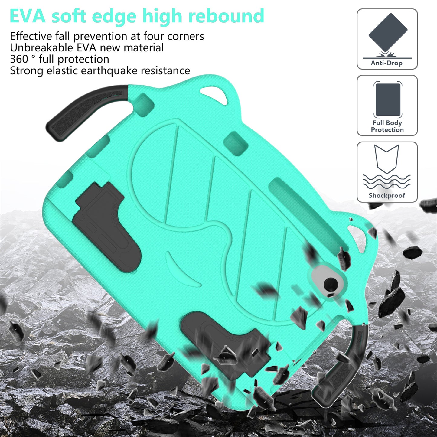 for Samsung Galaxy Tab A 8.4 (2020) / Lenovo Tab M8 Gen 4 / Tab M8 (3rd Gen) / M8 / Huawei MatePad T8 / M5 Lite 8 / TCL Tab 8 4G / Tab 8 LE Kickstand EVA+PC Case - Green