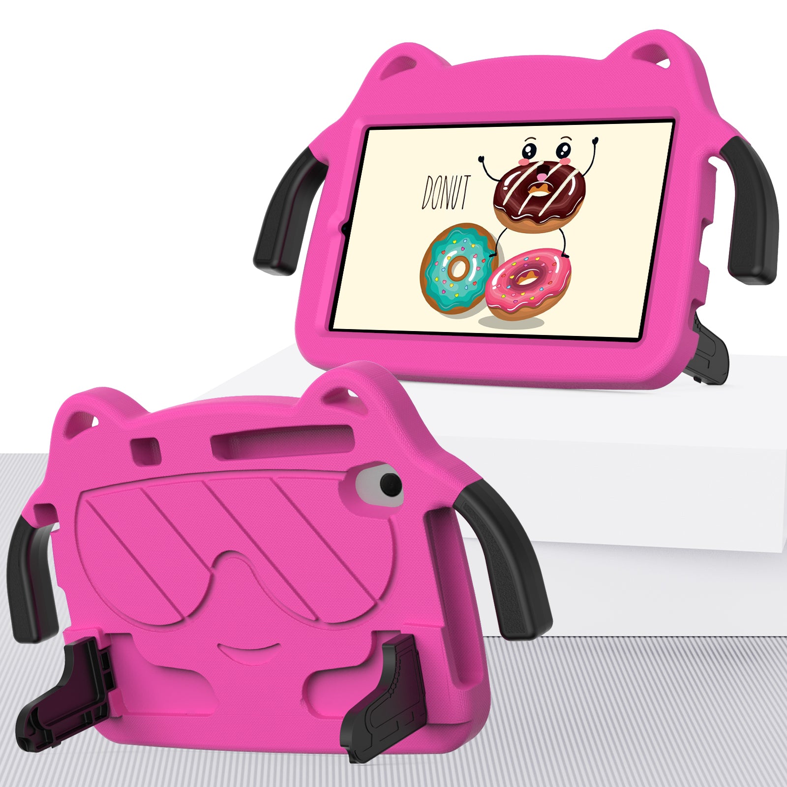 for Samsung Galaxy Tab A 8.4 (2020) / Lenovo Tab M8 Gen 4 / Tab M8 (3rd Gen) / M8 / Huawei MatePad T8 / M5 Lite 8 / TCL Tab 8 4G / Tab 8 LE Kickstand EVA+PC Case - Rose