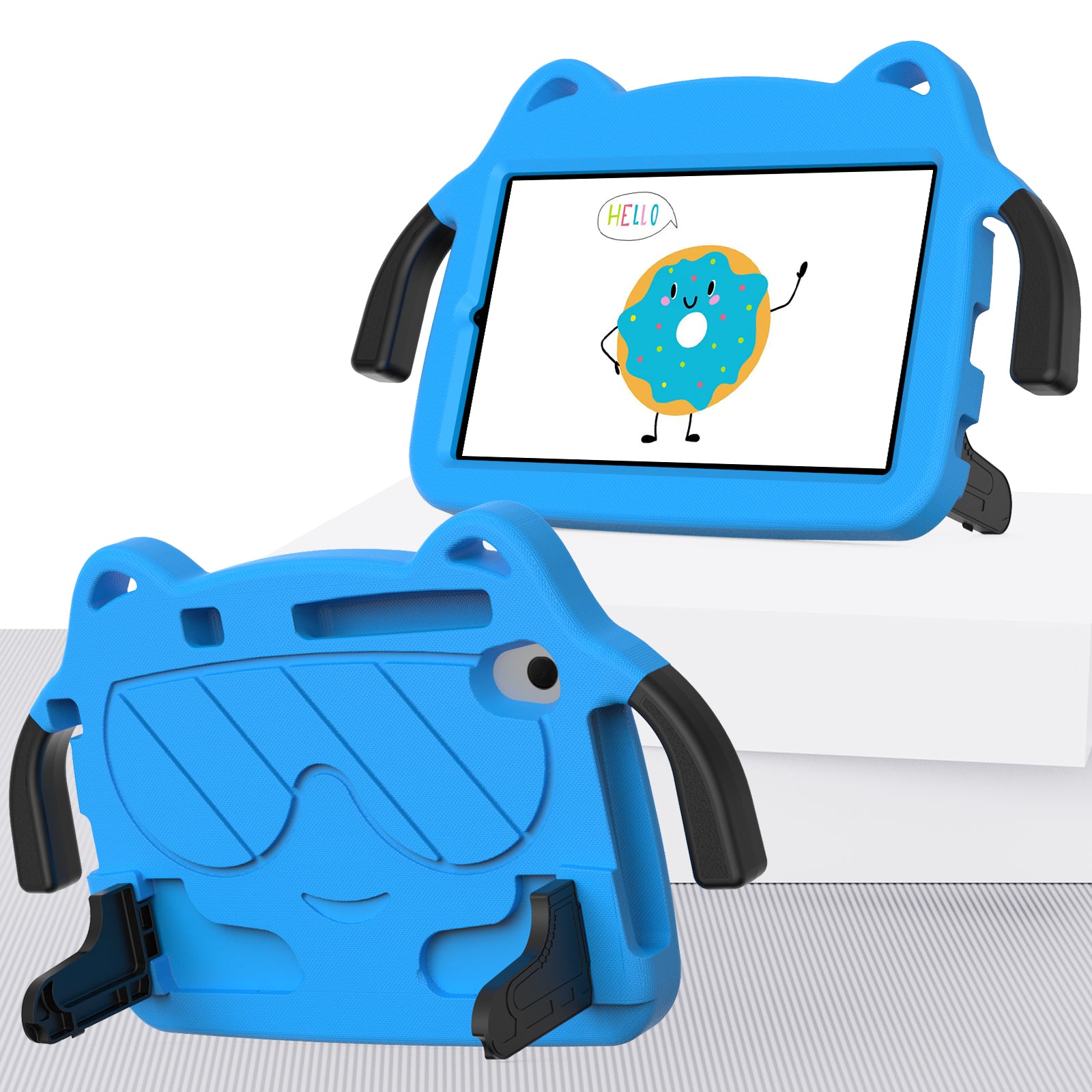 for Samsung Galaxy Tab A 8.4 (2020) / Lenovo Tab M8 Gen 4 / Tab M8 (3rd Gen) / M8 / Huawei MatePad T8 / M5 Lite 8 / TCL Tab 8 4G / Tab 8 LE Kickstand EVA+PC Case - Blue