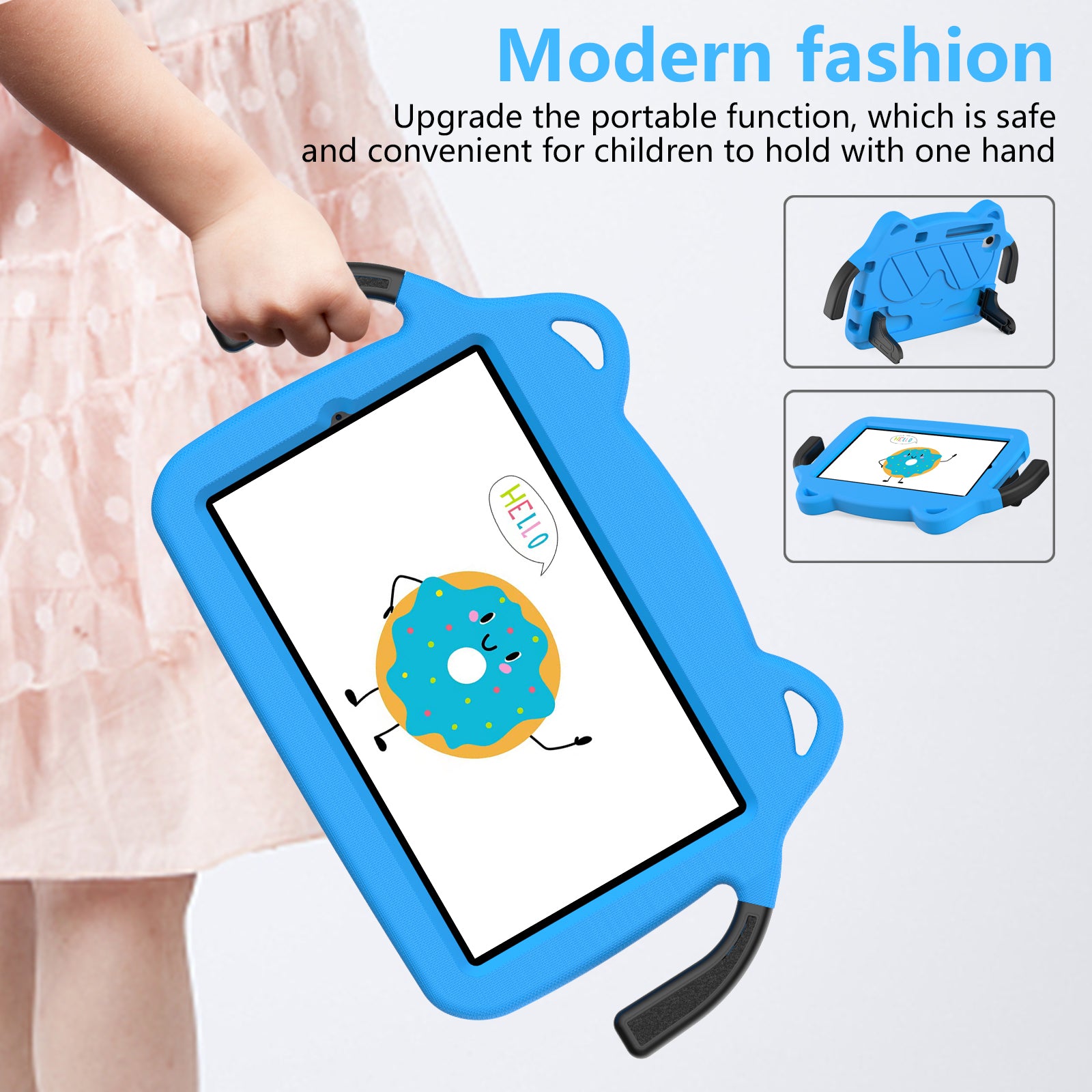 for Samsung Galaxy Tab A 8.4 (2020) / Lenovo Tab M8 Gen 4 / Tab M8 (3rd Gen) / M8 / Huawei MatePad T8 / M5 Lite 8 / TCL Tab 8 4G / Tab 8 LE Kickstand EVA+PC Case - Blue