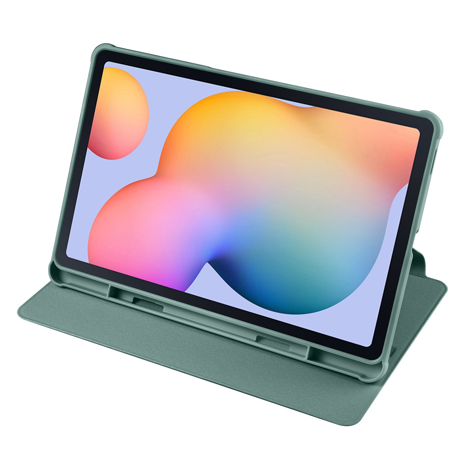 Uniqkart for Samsung Galaxy Tab S6 Lite / S6 Lite (2022) Anti-Drop Tablet Case 360-Degree Rotating Stand PU Leather Acrylic Cover - Blackish Green