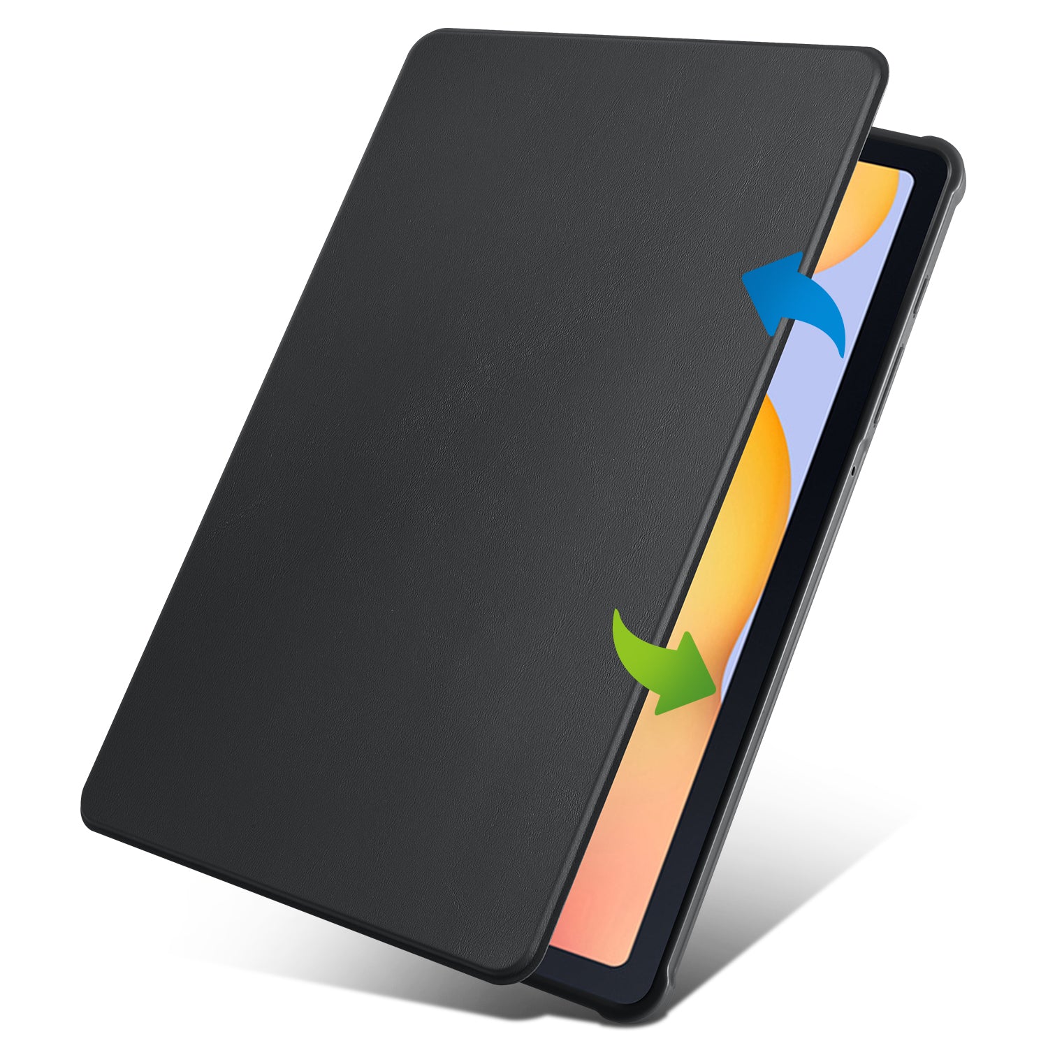 Uniqkart for Samsung Galaxy Tab S6 Lite / S6 Lite (2022) Anti-Drop Tablet Case 360-Degree Rotating Stand PU Leather Acrylic Cover - Black