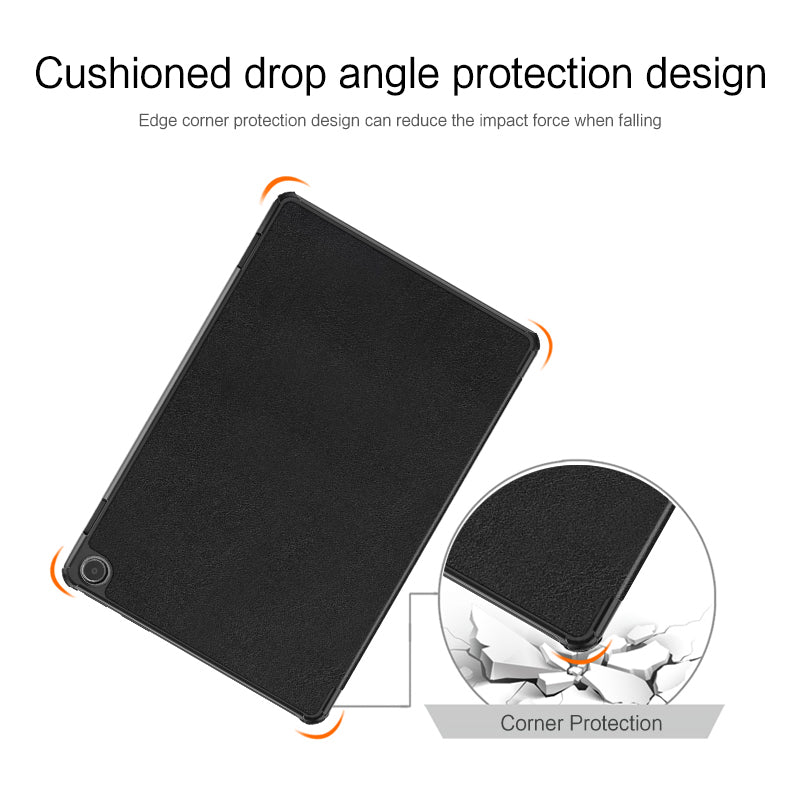 Uniqkart for Amazon Fire Max 11 Tri-fold Stand Tablet Case PU Leather Auto Wake / Sleep Full Body Protection Cover - Black