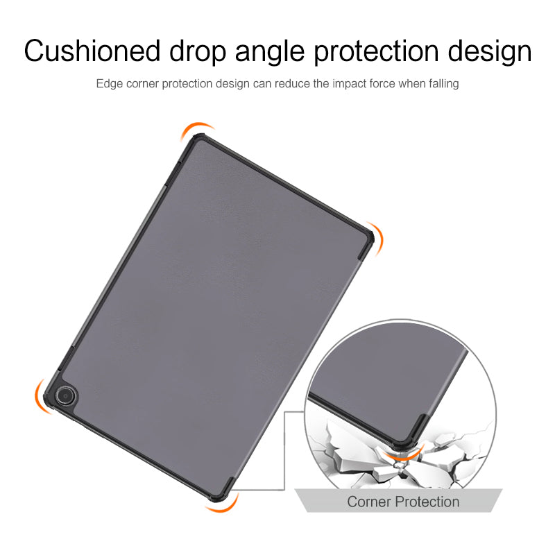 Uniqkart for Amazon Fire Max 11 Tri-fold Stand Tablet Case PU Leather Auto Wake / Sleep Full Body Protection Cover - Grey