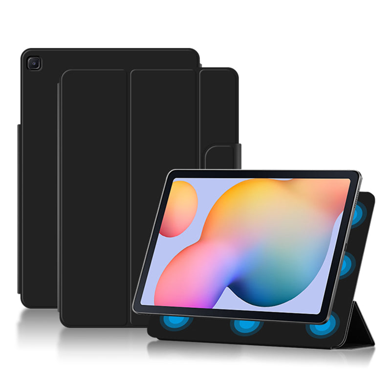 Tri-fold Stand Cover for Samsung Galaxy Tab S6 Lite / Tab S6 Lite (2022) , PU Leather Magnetic Smart Tablet Case - Black