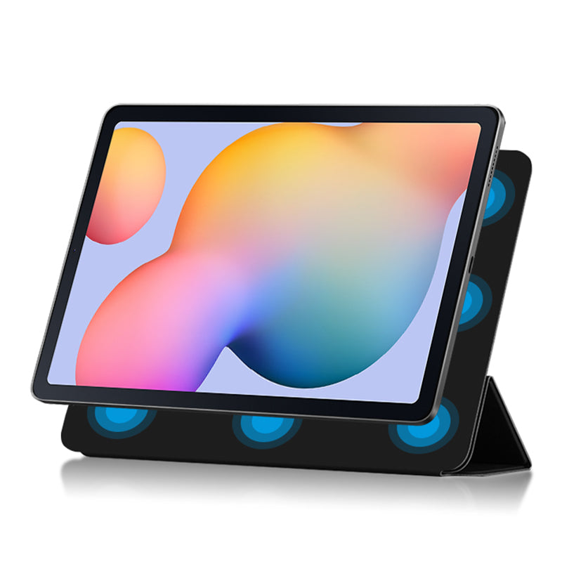Tri-fold Stand Cover for Samsung Galaxy Tab S6 Lite / Tab S6 Lite (2022) , PU Leather Magnetic Smart Tablet Case - Black