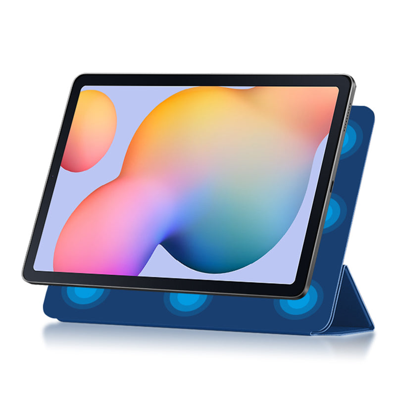Tri-fold Stand Cover for Samsung Galaxy Tab S6 Lite / Tab S6 Lite (2022) , PU Leather Magnetic Smart Tablet Case - Blue