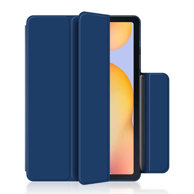 Tri-fold Stand Cover for Samsung Galaxy Tab S6 Lite / Tab S6 Lite (2022) , PU Leather Magnetic Smart Tablet Case - Blue