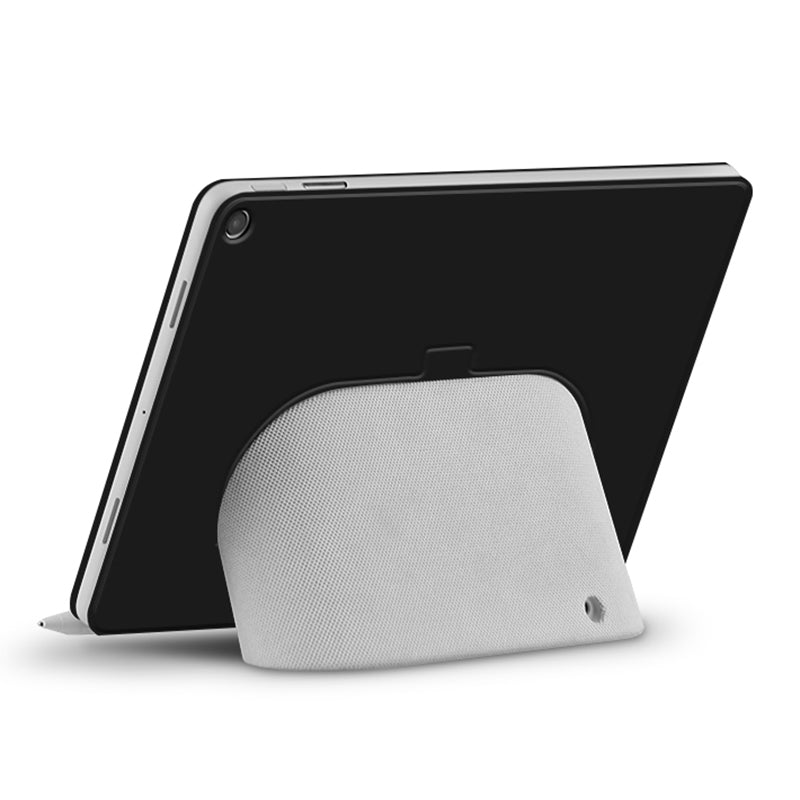 Uniqkart for Google Pixel Tablet Trifold Stand Magnetic Leather Tablet Cover Pen Holder Case with Hole Uniqkart for Charger Speaker Dock - Black