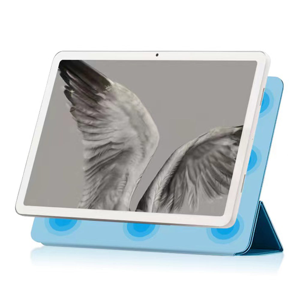 Uniqkart for Google Pixel Tablet Tri-fold Stand Cover PU Leather Magnetic Absorption Smart Tablet Case - Baby Blue