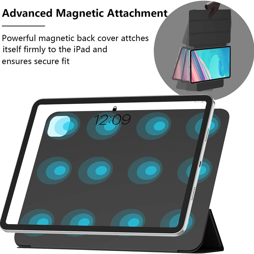 Uniqkart for Google Pixel Tablet Tri-fold Stand Cover PU Leather Magnetic Absorption Smart Tablet Case - Purple
