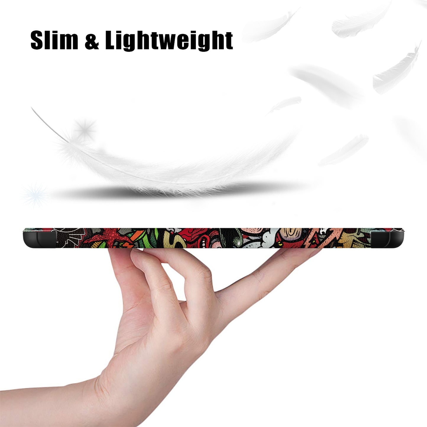 Pattern Printed Shockproof Case for Google Pixel Tablet Tri-fold Stand PU Leather Tablet Cover - Graffiti
