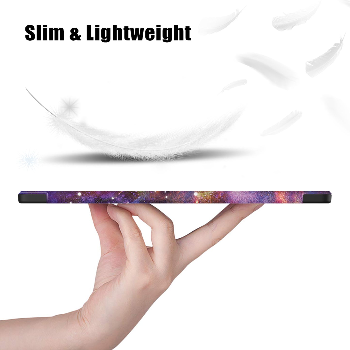 Tablet Leather Case for Samsung Galaxy Tab S9 Ultra SM-X910 M-X916B SM-X918 , Tri-fold Stand Pattern Printed Cover - Galaxy