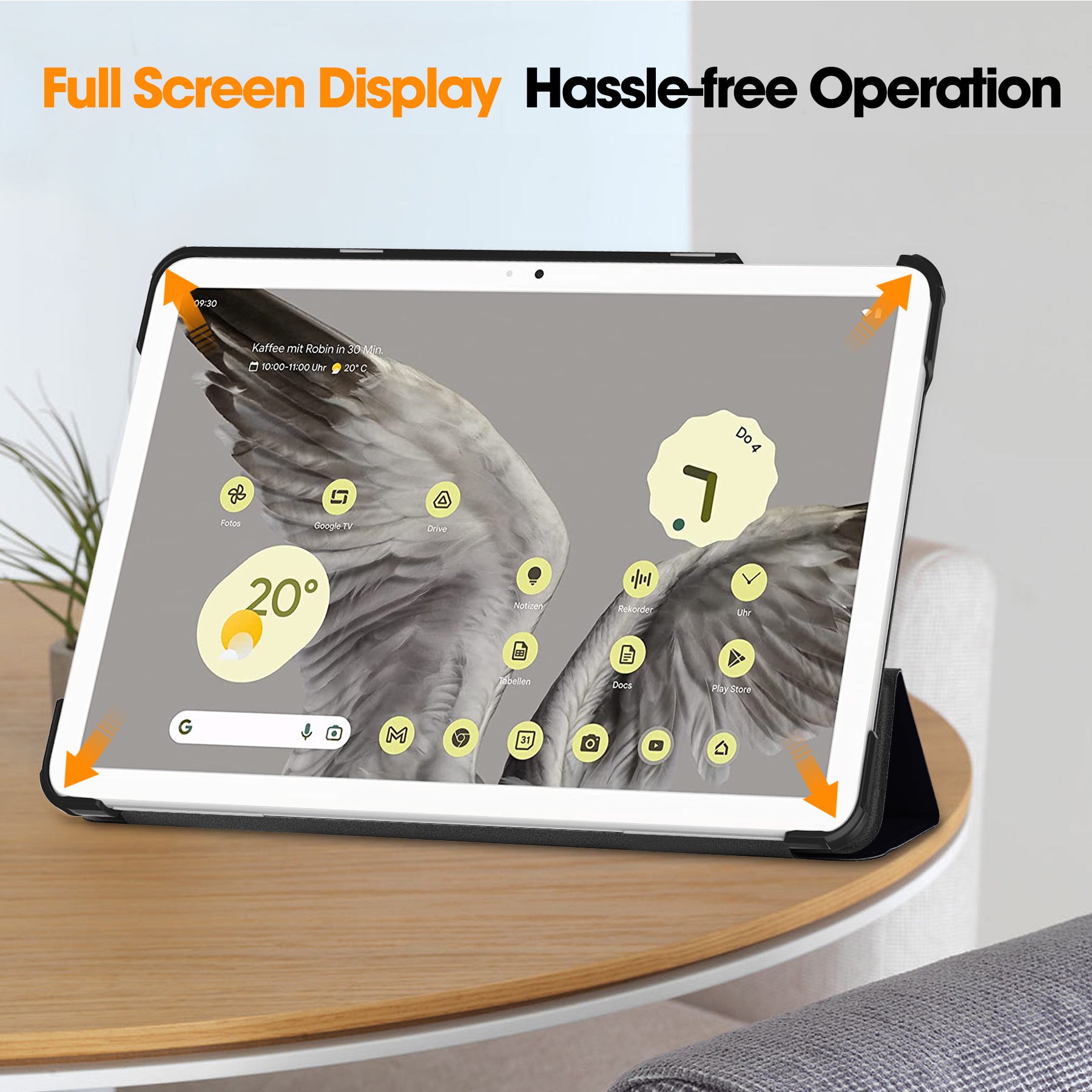 Trifold Stand PU Leather Case for Google Pixel Tablet , Pattern Printing Protective Tablet Cover - Don't Touch Me